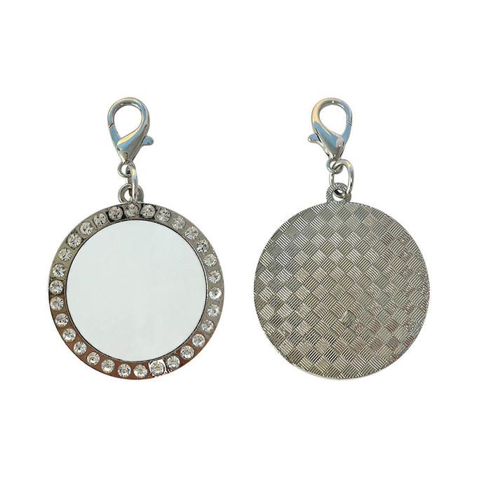 Sublimation Dog Tags Blanks With Diamond Trim accents Customized Pet Tags for sublimation