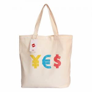 China Reusable Durable White Canvas Screen Printed Tote Bags Customized on sale