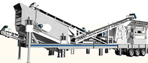 Portable Combined Mobile Stone Crusher Plant With Double - Axle Tyre
