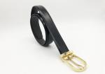 Gold Buckle 3.0CM Womens Genuine Leather Belt For Pants