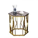 Versatile Upholstery Polygon Wire Table Rock Plate Table With Stainless Steel
