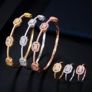 China Bridal Bangles Classical Charm Shinny AAA CZ Bracelet Multicolor New Design Jewelry for Women Party factory
