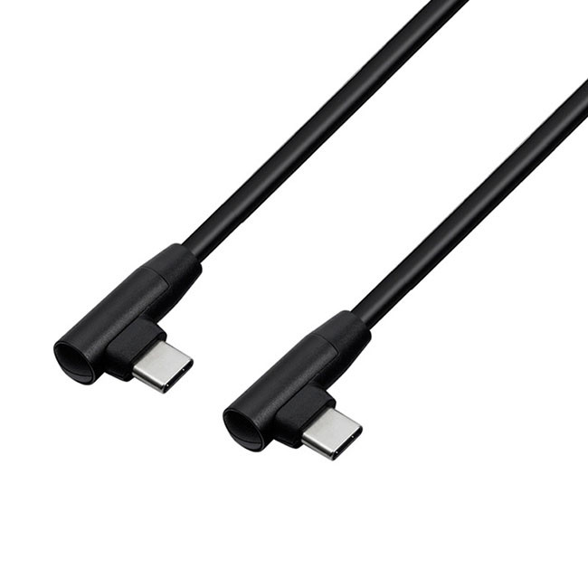0.5m Double Elbow 90 Degree Usb C To Usb C Data Transfer Cable Aluminum Shell
