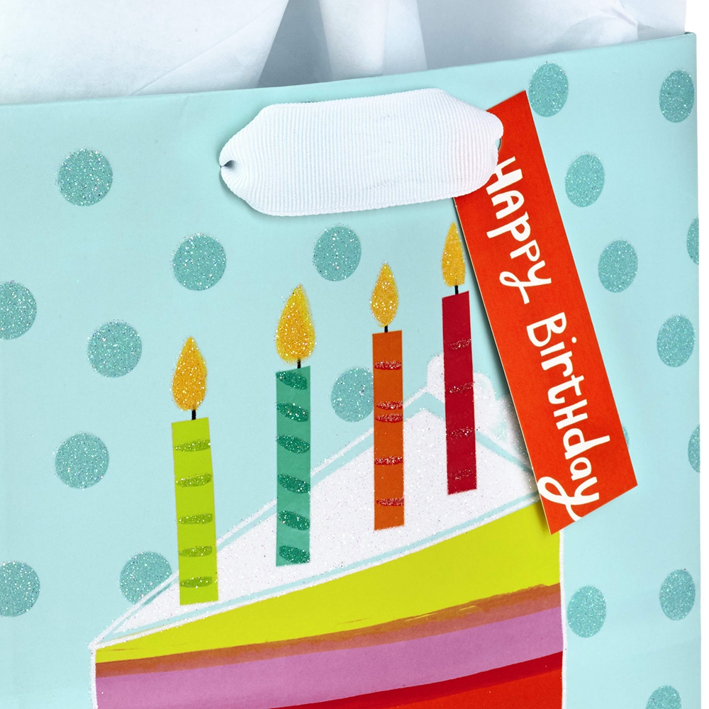 Customized Logo CMYK 4 Color Offset Printing Blue Paper Bag for Kids Birthday Souvenir