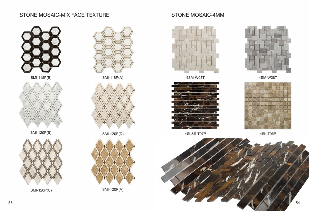 Mix face carrara white marble long hexagon artificial marble mosaic