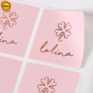 China Custom Design Pink Square Paper Sticker For Seal Tissue Paper factory