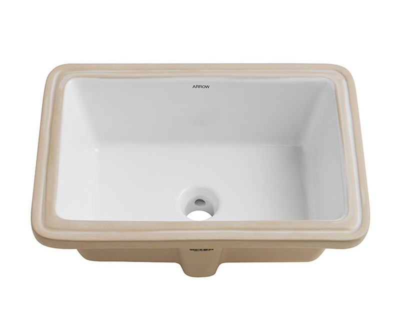 Rectangle WC Under Counter Basin White Ceramics Glazed With overflow