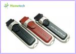 Black Leather USB Flash Disk custom printing , novelty usb 2.0 pen drive with