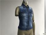Fashion Ladies Denim Jacket Button Through Sleeveless Denim Jacket TW72959