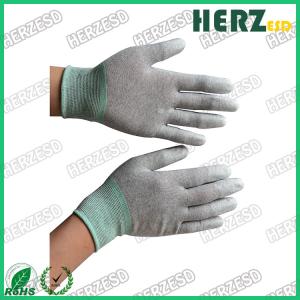 China Electronic Workshop ESD Safe Gloves , Anti Static Work Gloves PU Finger Tip Coating factory