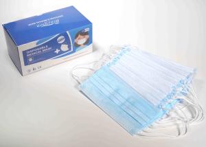 China Blue Disposable Surgical Mask , Surgical Mouth Mask Low Resistance To Breathing factory