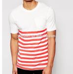 Cool Mens Striped Short Sleeve Shirt , Oversized Workout Shirt Machine Wash