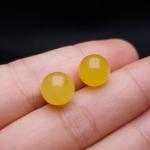 Fashion Jewelry Round Donut Yellow Amber Natural Yellow Piebald Amber Bracelet