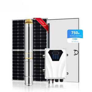 China Good quality brushless agricultural irrigation high pressure solar submersible deep well water solar dc pump factory
