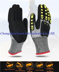 China Oilfield HPPE Impact Sandy Nitrile Coating TPR Anti Impact Cut Resistant Gloves factory