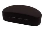 Black Leather Wrapped Clamshell Metal Glasses Case Big Sized
