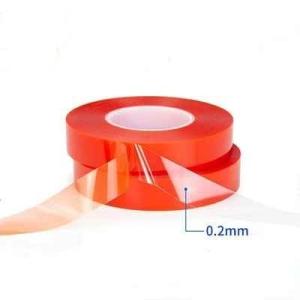 China 1240mm Red Liner Double Sided Tape Strong Stick Double Sided PET Tape factory