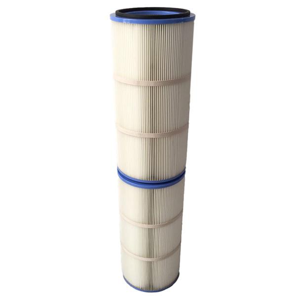 China Polyester Fiber Cartridge Dust Filter Pleated 10 Micron Dust Removal Filter Element factory