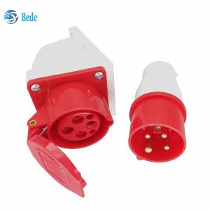 China Male Female Electrical Socket 4 Pins 3P+E 380~415V 16Amp Wall Mounting Type IP44 factory