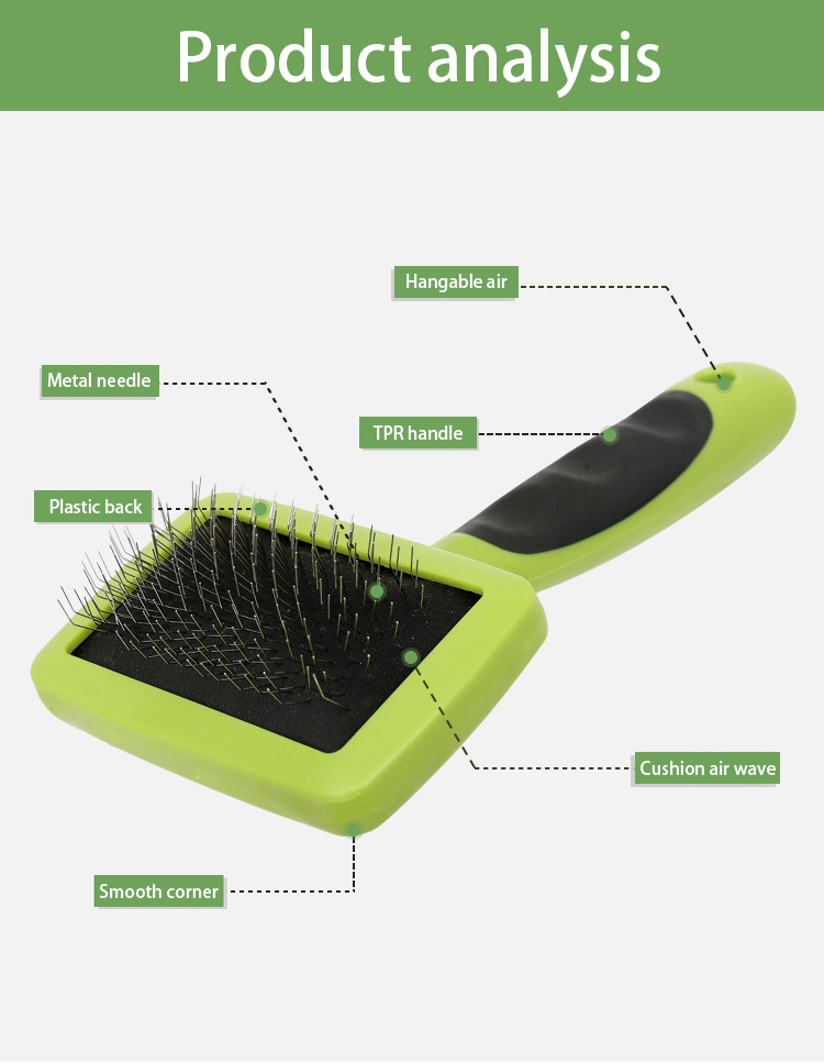 Pet Pin Brush Cat Dog Hair Grooming Slicker Custom Logo Three Sizes Sustainable