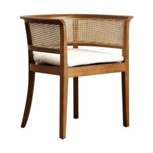 China Home Furniture Morden Nordic Woven Cane Black Rarran Dinding Chair Wooden Chair Wicker for Hotel Dining Chairs Upholstered factory