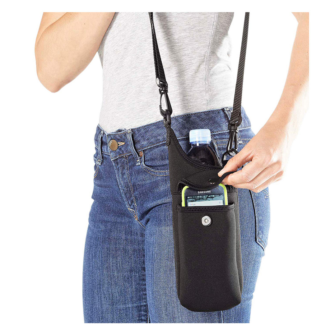 Insulated Neoprene Water Bottle Holder With Adjustable Strap