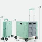 Folding Portable Rolling Crate Wheel Box Shopping Trolley With Lid Wear