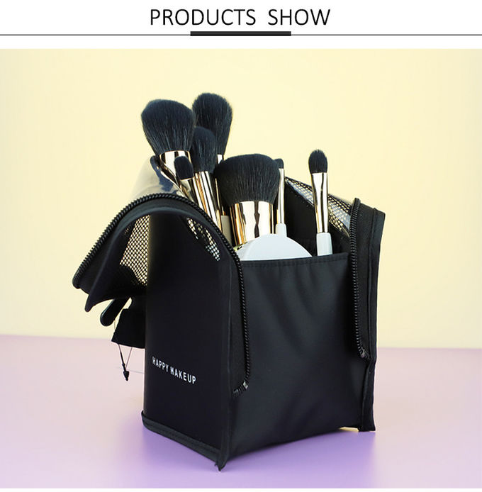 Wear-Resistant Polyester Fabric Cosmetic Brush Bag for Travel