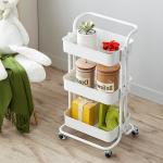 Kitchen Three Storey 15kg Bearing Metal Trolley Cart