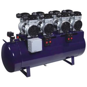 China Durable Portable Dental Air Compressor Blue 180L Oil Free Silent 1-To-10 factory