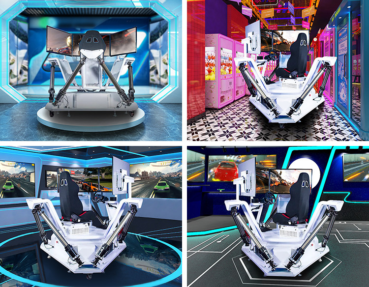 9D F1 Virtual Reality Racing Simulator VR 6 DOF 3 Screen Motion Ride