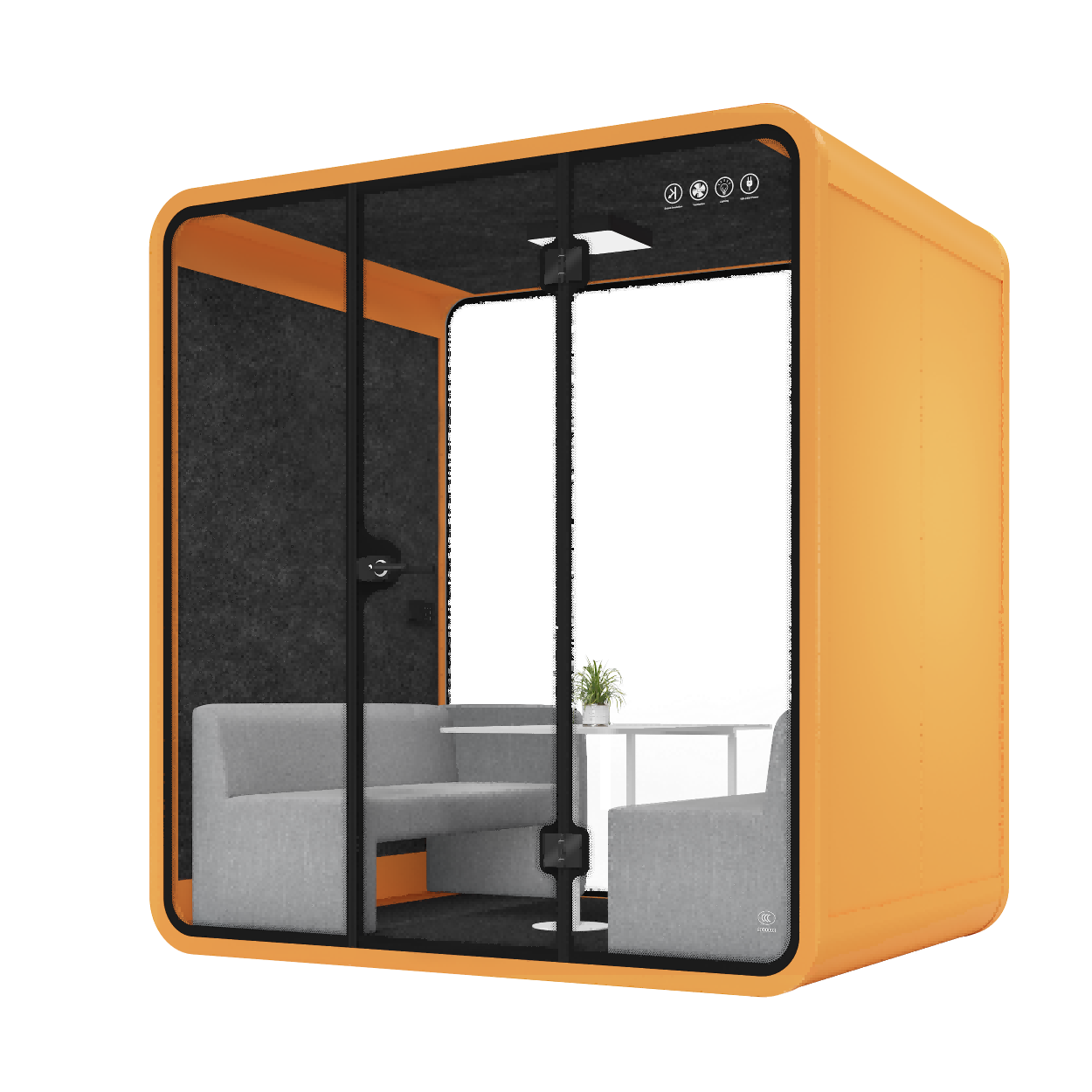 100V - 240V Acoustic Meeting Pod Customized 4 Person Phone Booth