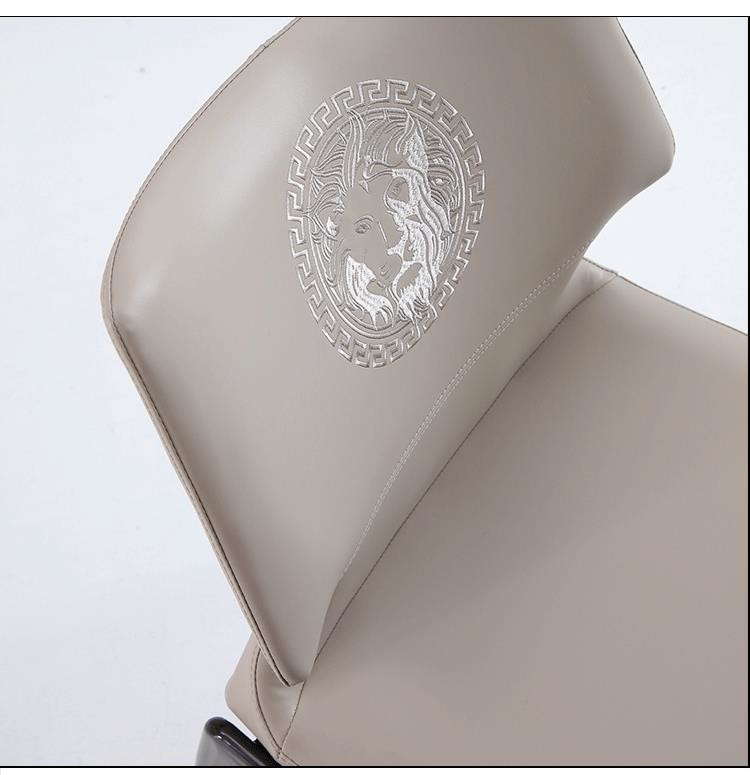 Italian Minimalist Hotel Restaurant Furniture Comfortable Backrest Metal Leather Dining Chair