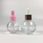 Ball Shape 20ml 30ml Pink Perfume Empty Cosmetic Essential Oill Dropper Bottle