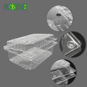 Customizable Disposable Fruit Plastic Container Transparent With Vented Lid