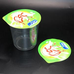 China 117mm 12oz 16oz Embossing Yogurt Foil Lid Heat Seal Lacquer factory