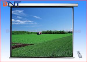 China Roll Down Flat Projector Screen On Wall , Electric Screens For Projectors 84 Inch factory