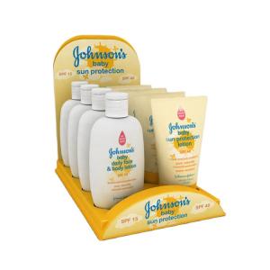 Customized Cosmetic Display Stand Wooden Display Shelf Unit Moisturizing Cream