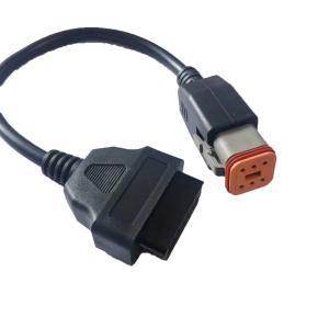 China Female To 6 Pin Motorcycle OBD Cable Durable With Diagnostic Connector factory