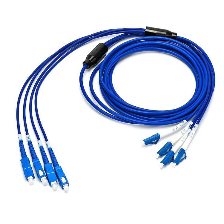 SC-LC Fiber Optic Patch Cord Armoured Singlemode 4 Core PVC LSZH 3.0mm