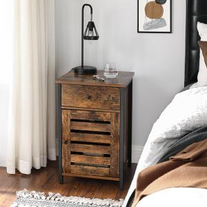 China Small Nightstands with Cabinet, Industrial Style Bedside Table for Sale, LET063B01 factory