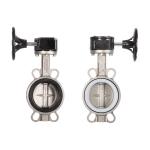 Sanitary SS304/316L Turbine Pair Butterfly Valve D371X-10/16P for Stop Water