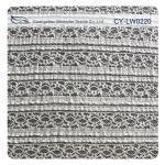 Eco-Friendly Stretch Lace Cotton Spandex Fabric , Beige Elastic Lace Trim CY