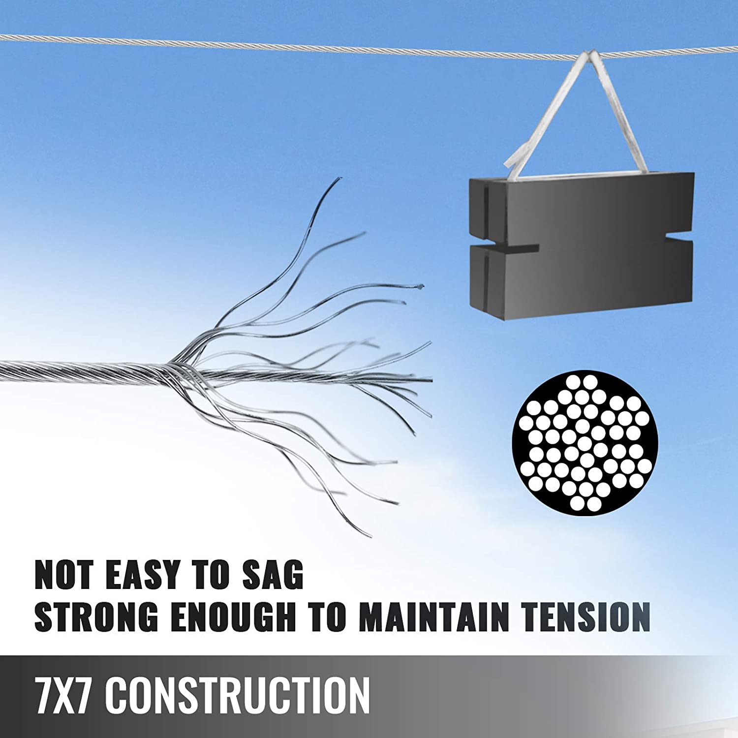 Stainless Steel Wire Rope 200 ft Length for Tough Industrial Environments