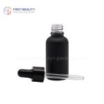 Black Glass Essential Oil Frosted Dropper Bottles Leak Proof