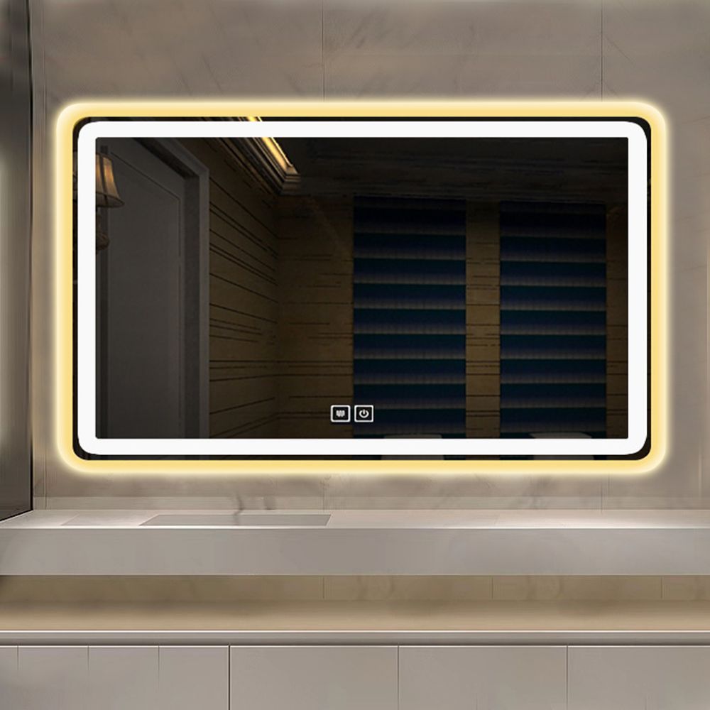 Modern Led Defogger Wall Bath Bathroom Illuminated Decor Small Mirror For Illumination