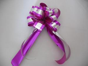 China Custom Printed Gift Wrap Pull Ribbon Bows Christmas Christmas Bows And Ribbon factory