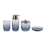 Blue Glass Bathroom Accessories Round Shape With Bubble Effect Hand Wash