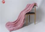 Pink stone embossed Plush fluffy faux Fur sherpa fleece non-shedding Blanket For