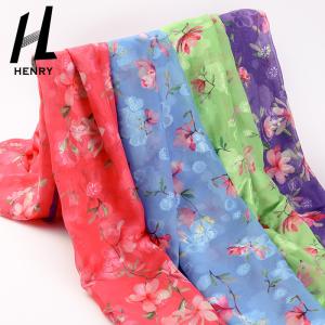 China Breathable Soft Tulle Fabric Pure Polyester Dress Printing Process Chiffon Fabric factory